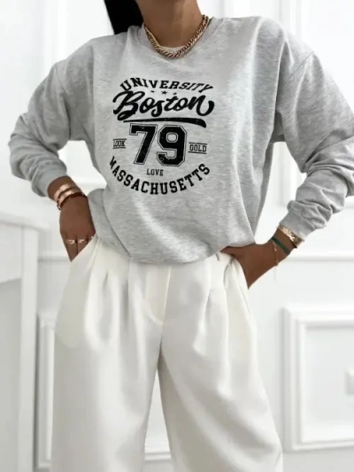 Bluza damska oversize Boston 79 – bawełna, 5 kolorów